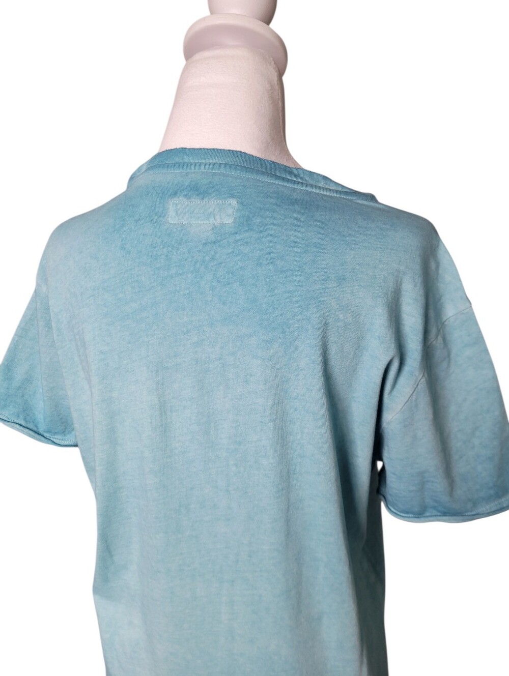 Vintage Y2K Energie Cyber Grunge Light Dusty Blue Graphic Tee Medium - Picture 5 of 9
